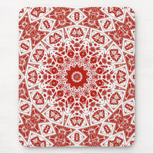 Tapis De Souris bandana ethnique rouge et blanc