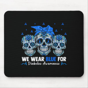 Tapis De Souris Bandana Sugar Skull Nous Portons Du Ruban Bleu Pou