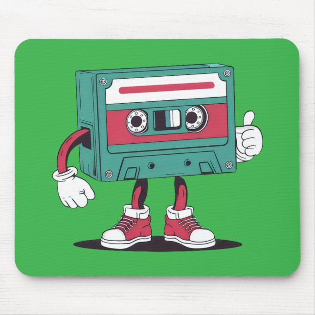Tapis De Souris Bande à cassette rétro. (Devant)