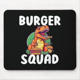 Tapis De Souris Bande de burger de dinosaure T-rex Amateurs de ham