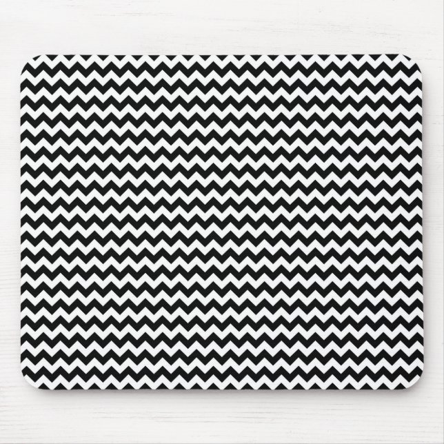 Tapis De Souris Bande de Chevron noir et blanc (Devant)