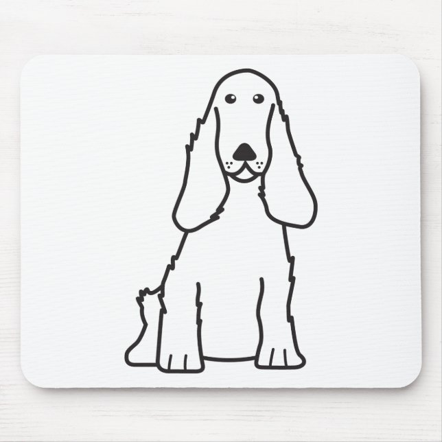Tapis De Souris Bande dessinée anglaise de chien de cocker (Devant)