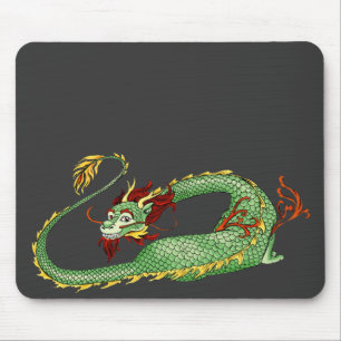 Tapis De Souris Bande dessinée asiatique de dragon