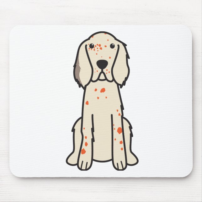 Tapis De Souris Bande dessinée de chien de poseur anglais (Devant)
