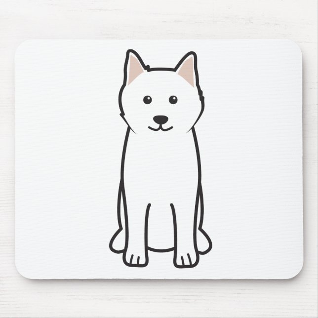Tapis De Souris Bande dessinée de chien de Samoyed (Devant)