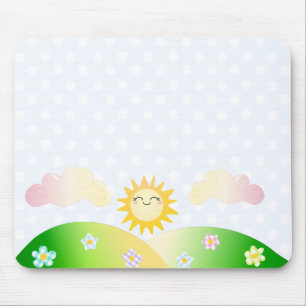 Tapis De Souris Bande dessinée mignonne de kawaii du soleil