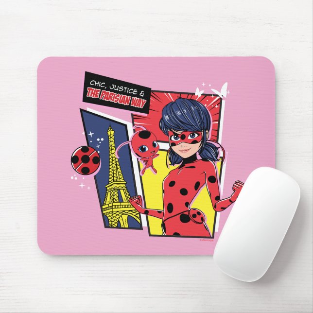 Tapis De Souris Bande dessinée Miraculaire Ladybug Parisienne (Avec souris)