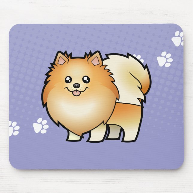 Tapis De Souris Bande dessinée Pomeranian (Devant)