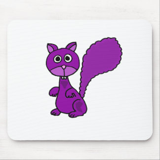 Tapis De Souris Bande dessinée pourpre drôle d'écureuil