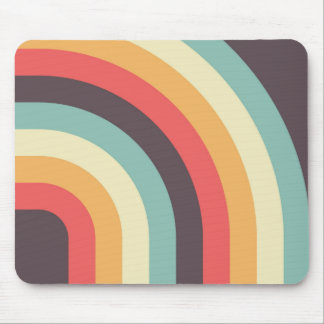 Tapis De Souris Bande rétro colorée - les années 70, 80s Design Pa