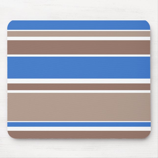 Tapis De Souris Bandes Brown et bleues (Devant)