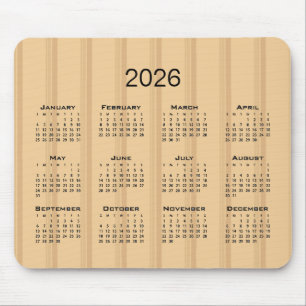 Tapis De Souris Bandes brunes Calendrier