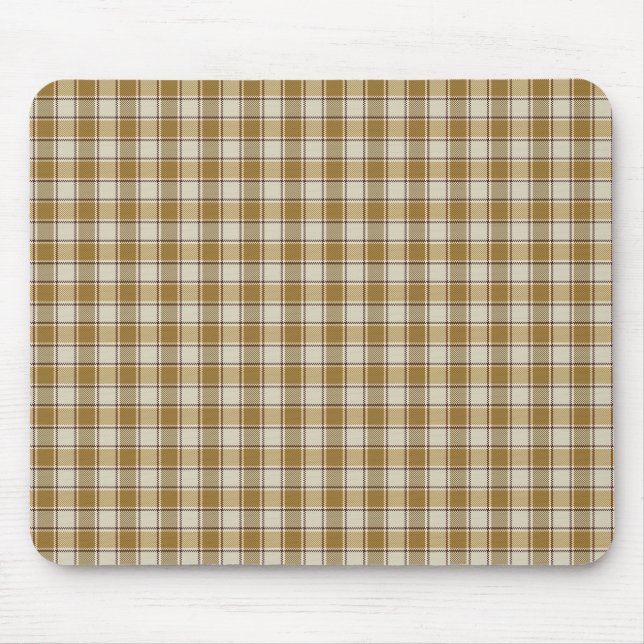 Tapis De Souris Bandes Chic Plaid Or (Devant)