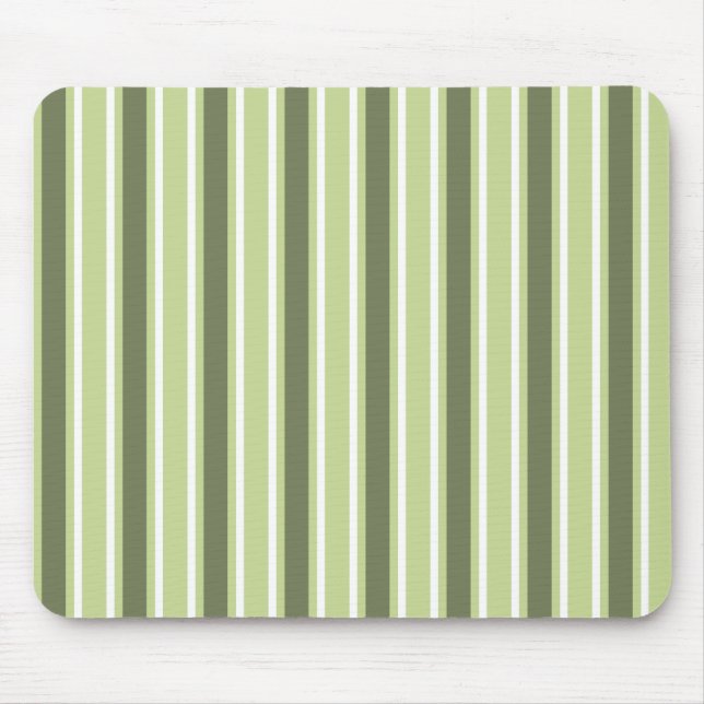 Tapis De Souris Bandes de bonbons d'olive et blanc (Devant)