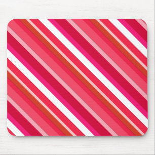 Tapis De Souris Bandes de bonbons en couches - rouge, rose et blan