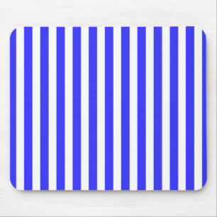 Tapis De Souris Bandes de bonbons royales bleues et blanches