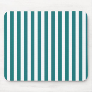 Tapis De Souris Bandes de bonbons turquoises et blanches