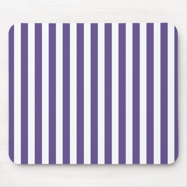 Tapis De Souris Bandes de bonbons ultra violettes et blanches (Devant)