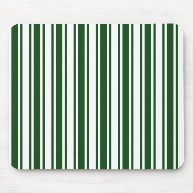 Tapis De Souris Bandes de bonbons vert foncé et blanc (Devant)