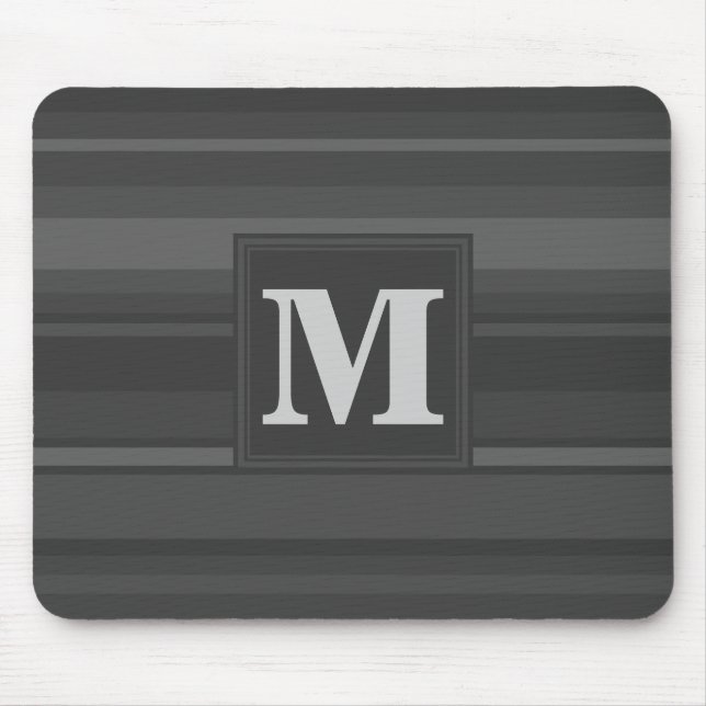Tapis De Souris Bandes de charbon de monogramme (Devant)