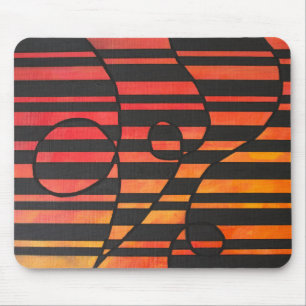 Tapis De Souris Bandes de coucher de soleil abstrait avec des form