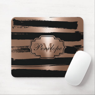 Tapis De Souris Bandes de pinceau rose or