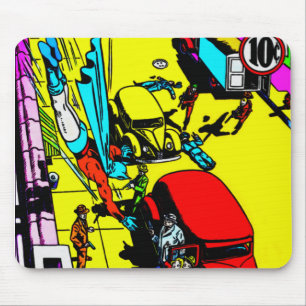 Tapis De Souris Bandes dessinées de chat homme des années 1940, Mo