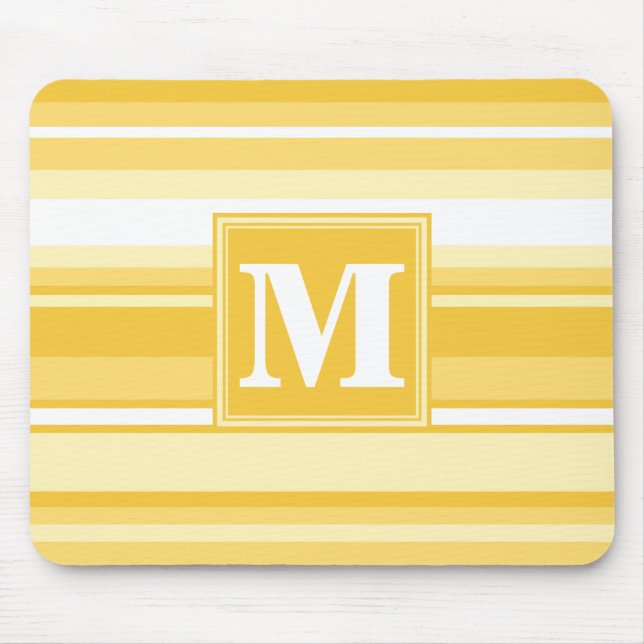 Tapis De Souris Bandes jaunes monogrammes (Devant)