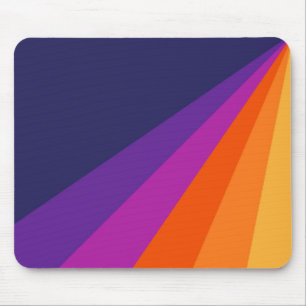 Tapis De Souris Bandes rétro en diagonale violette et orange