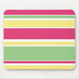 Tapis De Souris Bandes roses, vertes et jaunes