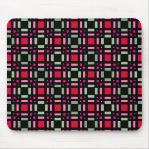 Tapis De Souris Bandes rouges rouges rouges vertes géométriques