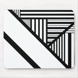 Tapis De Souris Bandes triangulaires en noir et blanc