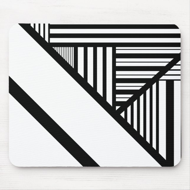 Tapis De Souris Bandes triangulaires en noir et blanc (Devant)