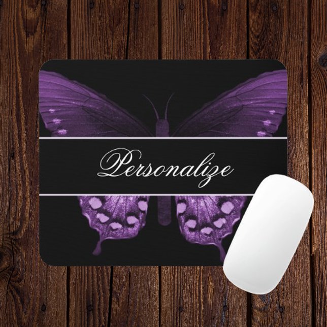 Tapis De Souris Bannière à papillon de la bactérie Wisteria Mousep (Wisteria Butterfly Banner Mousepad)