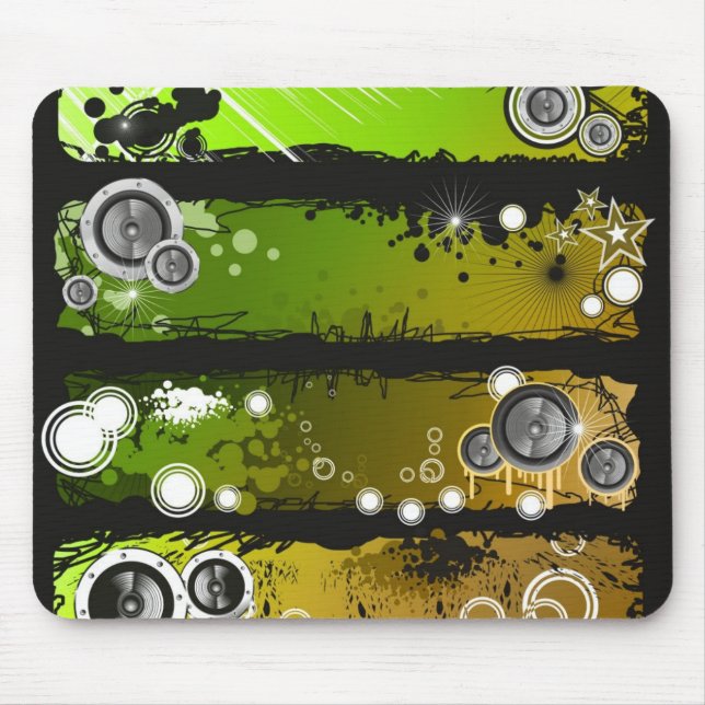 Tapis De Souris Bannière grunge de musique de style (Devant)