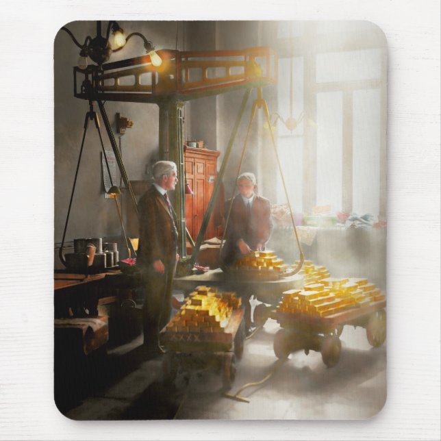 Tapis De Souris Banquier - en valeur son poids en or (Devant)