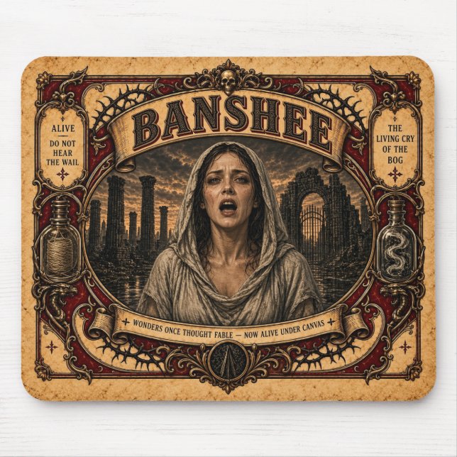 Tapis De Souris Banshee, Monstre de Cirque Vintage (Devant)