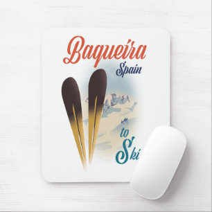 Tapis De Souris Baqueira Espagne affiche de voyage