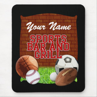 Tapis De Souris Bar et grill drôle personnalisé de sports
