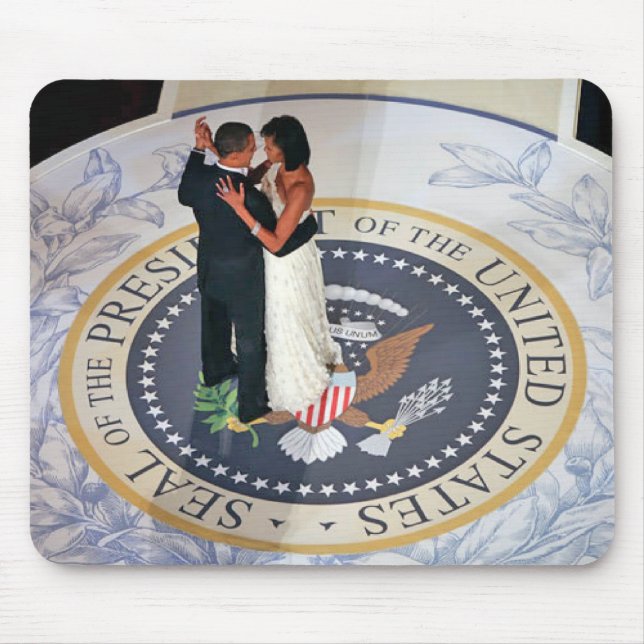 Tapis De Souris Barack et Michelle Obama dansant la boule (Devant)