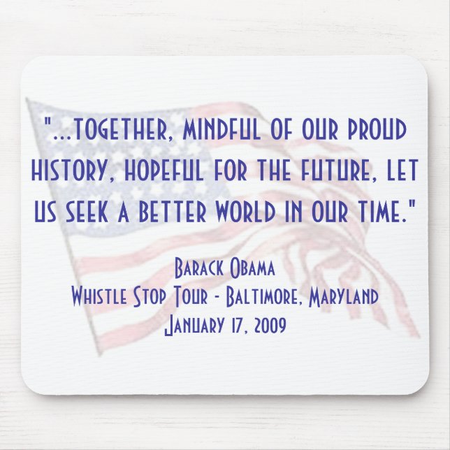 Tapis De Souris Barack Obama "Whistle Stop" Discours (Devant)