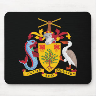 Tapis De Souris Barbados pays armoiries symbole emblème drapeau