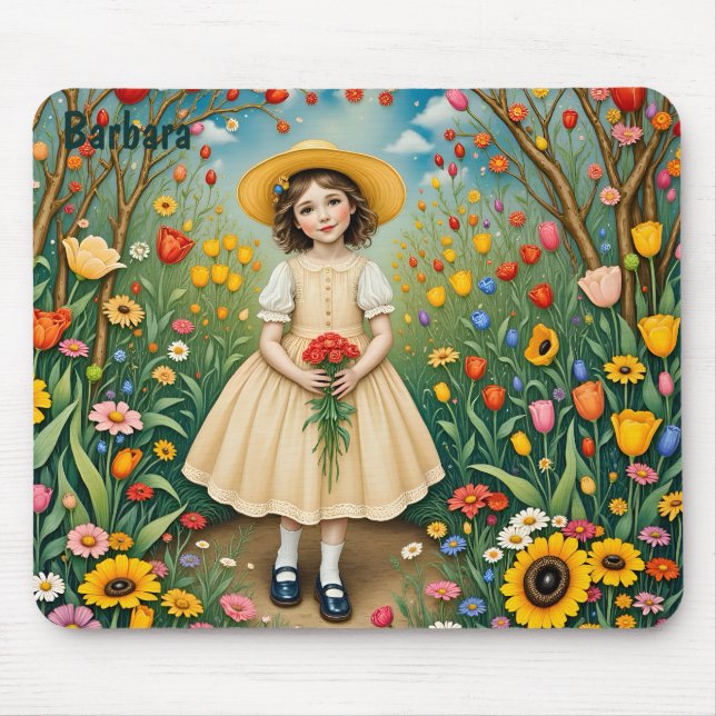 Tapis De Souris BARBARA ~ Sweet Vintage fille ~ (Devant)