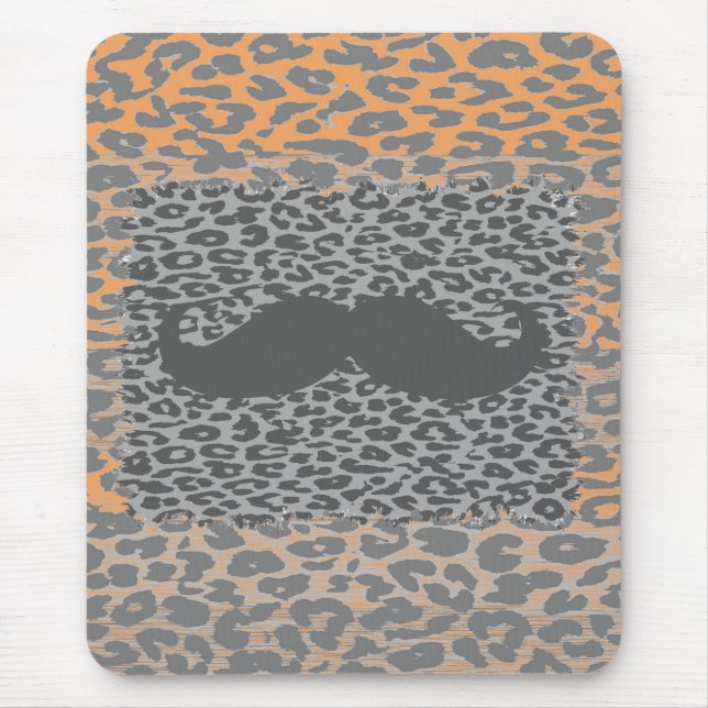 Tapis De Souris Barbe grise et imprimé léopard (Devant)
