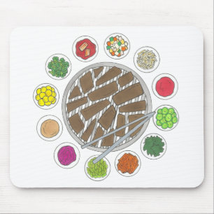 Tapis De Souris Barbecue coréen Barbecue rôti Bulgogi Banchan