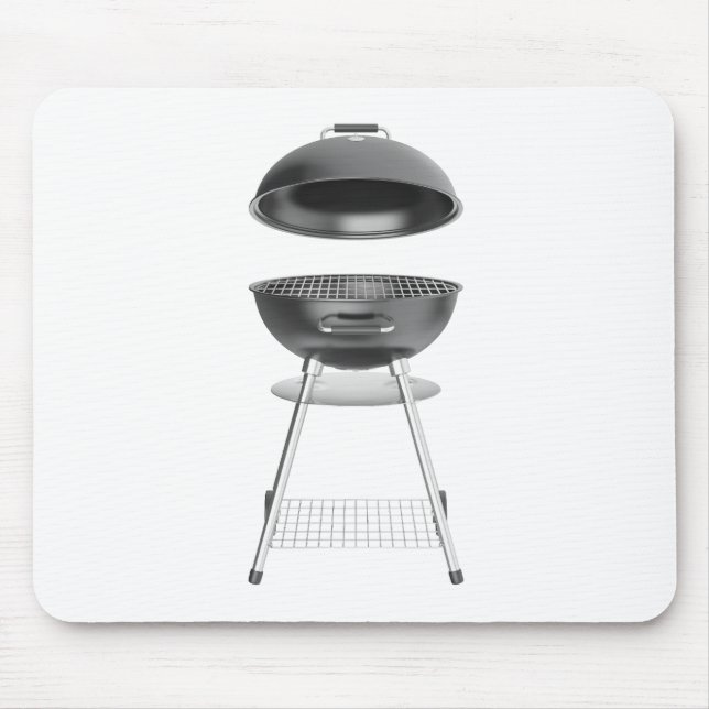 Tapis De Souris Barbecue de bouilloire noire avec couvercle (Devant)