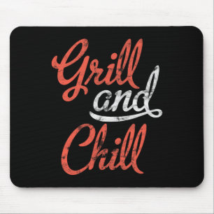 Tapis De Souris Barbecue Grill Et Chill Chemise Amateurs De Restau