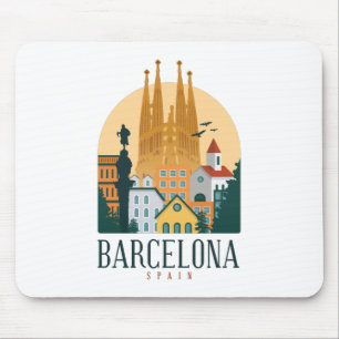 Tapis De Souris Barcelona Spain Skyline Mousepad