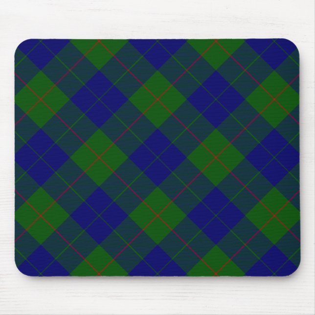 Tapis De Souris Barclay tartan bleu vert plaid (Devant)