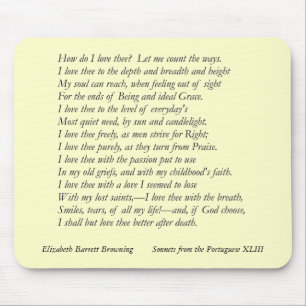 Tapis De Souris Barrett Browning - Sonnets du Portugais #43